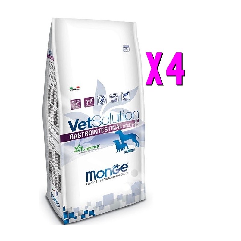MONGE VETSOLUTION CANE GASTROINTESTINAL ADULT KG.12**acquisto minimo 4 sacchi*prezzo riferito alla singola confezione*
