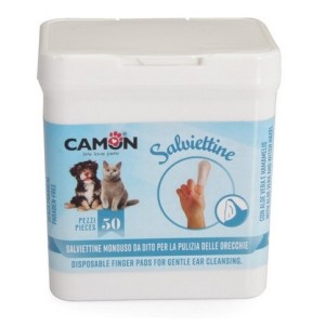 CAMON SALVIETTE MONOUSO DA DITO PER LA PULIZIA DELLE ORECCHIE 50 PEZZI