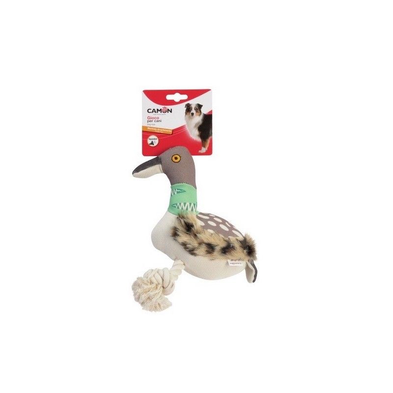 CAMON GIOCO UCCELLI IN PELUCHE E CORDA CON SUONO CM 30 