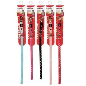 CAMON COLLARE GATTO SIMILPELLE A POIS