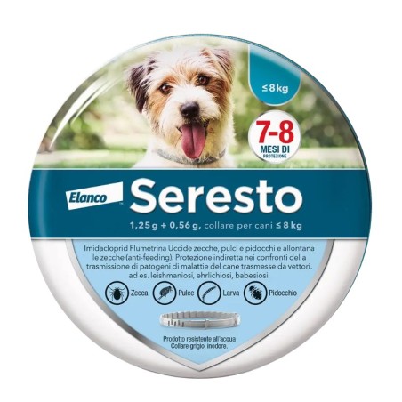 SERESTO SERESTO COLLARE ANTIPARASSITARIO PER CANI INFERIORI A 8 KG acquisto minimo 2pz