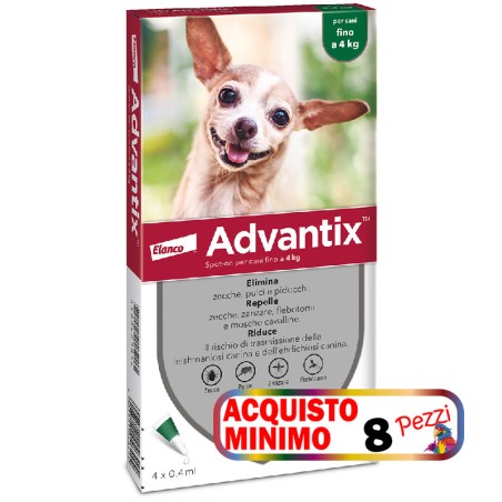 ELANCO ADVANTIX 0-4 KG 4 PIPETTE acquisto minimo 8pz
