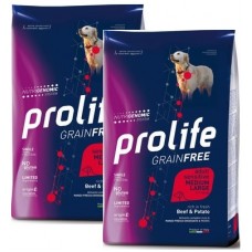 PROLIFE DOG ADULT SENS. BEEF & POTATO- MEDIUM / LARGE  10 KG GRAINFREE*prezzo riferito alla singola confezione*