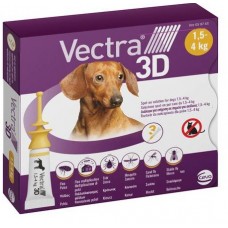 VECTRA 3D DOG 1,5-4 KG - 3 PIPETTE - ***SPEDIZIONE GRATUITA***