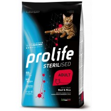 PROLIFE CAT STERILISED ADULT BEEF & RICE KG. 1,5