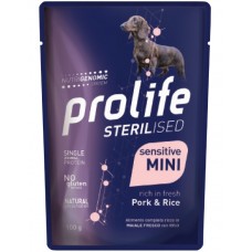 PROLIFE DOG BUSTA GR. 100 STERILISED SENS. ADULT PORK & RICE - MINI