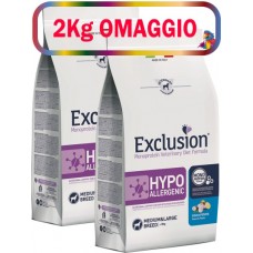 EXCLUSION HYPOallergenic FISH MEDIUM/LARGE KG.12**acquisto minimo 2pz** 2kg omaggio