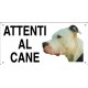 CARTELLO ATTENTI AL CANE ALLUMINIO PITBULL