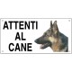 CARTELLO ATTENTI AL CANE ALLUMINIO PASTORE TEDESCO